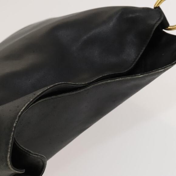 GUCCI Bamboo Hand Bag Leather Black Gold 001 2113 001 2113 - Picture 6 of 12